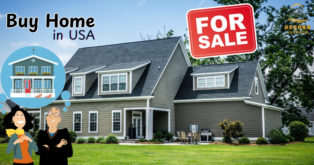 Couple holding keys in front of their new home in the USA.