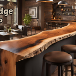 Unique live edge bar top design with natural wood grains