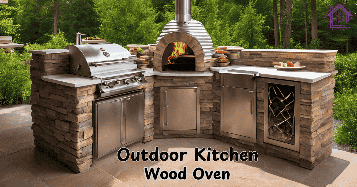 Outdoor kitchen wood oven for cooking delicious meals in your garden.