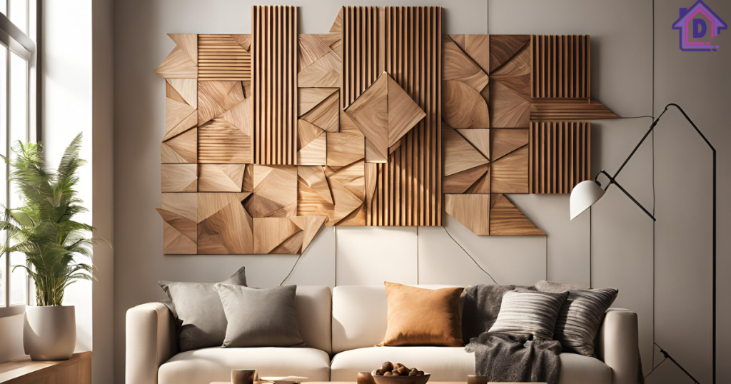 Warm glow and highlights the natural grain wall decor