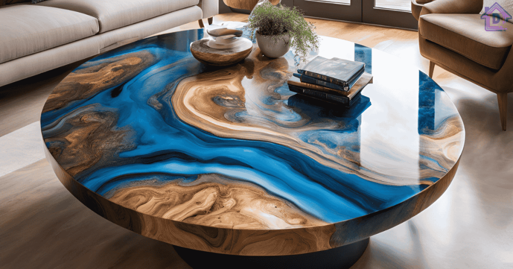 Elegant Epoxy Resin Coffee Table with Unique Design