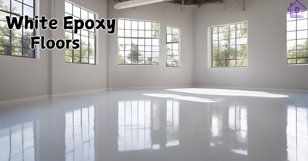 Bright and seamless white epoxy floor in a modern, stylish room.