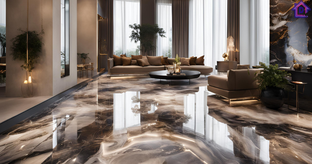 sleek and durable marble epoxy floor.