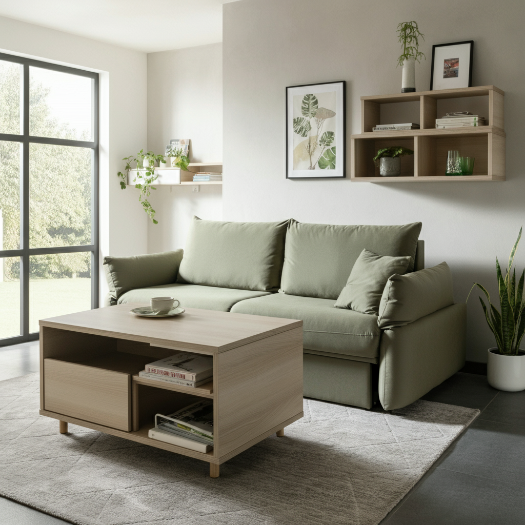 Space-saving living room furniture