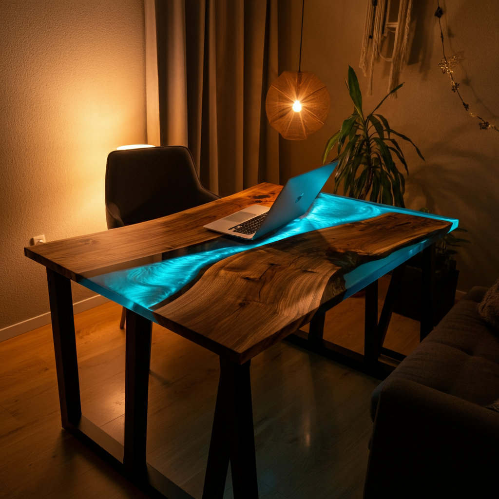 Live edge epoxy desk ideas