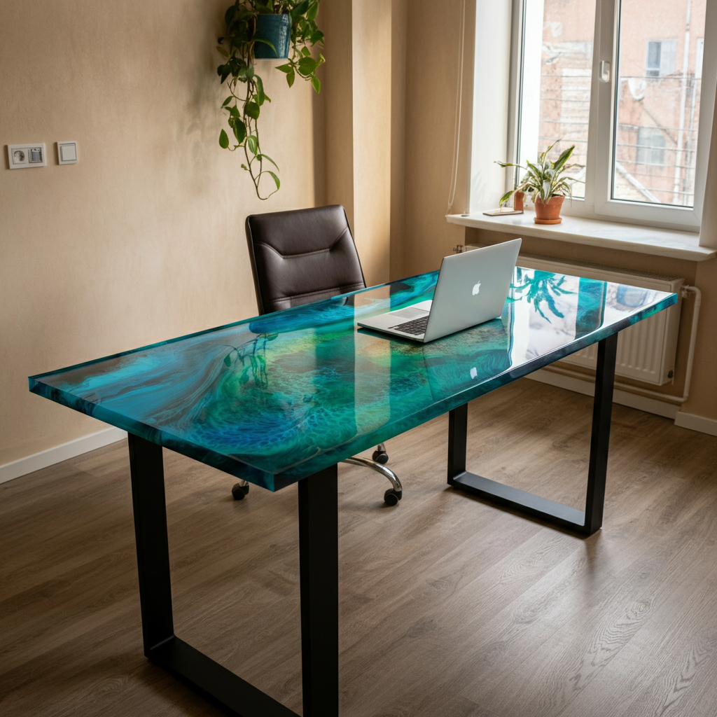 Epoxy resin furniture for home offices